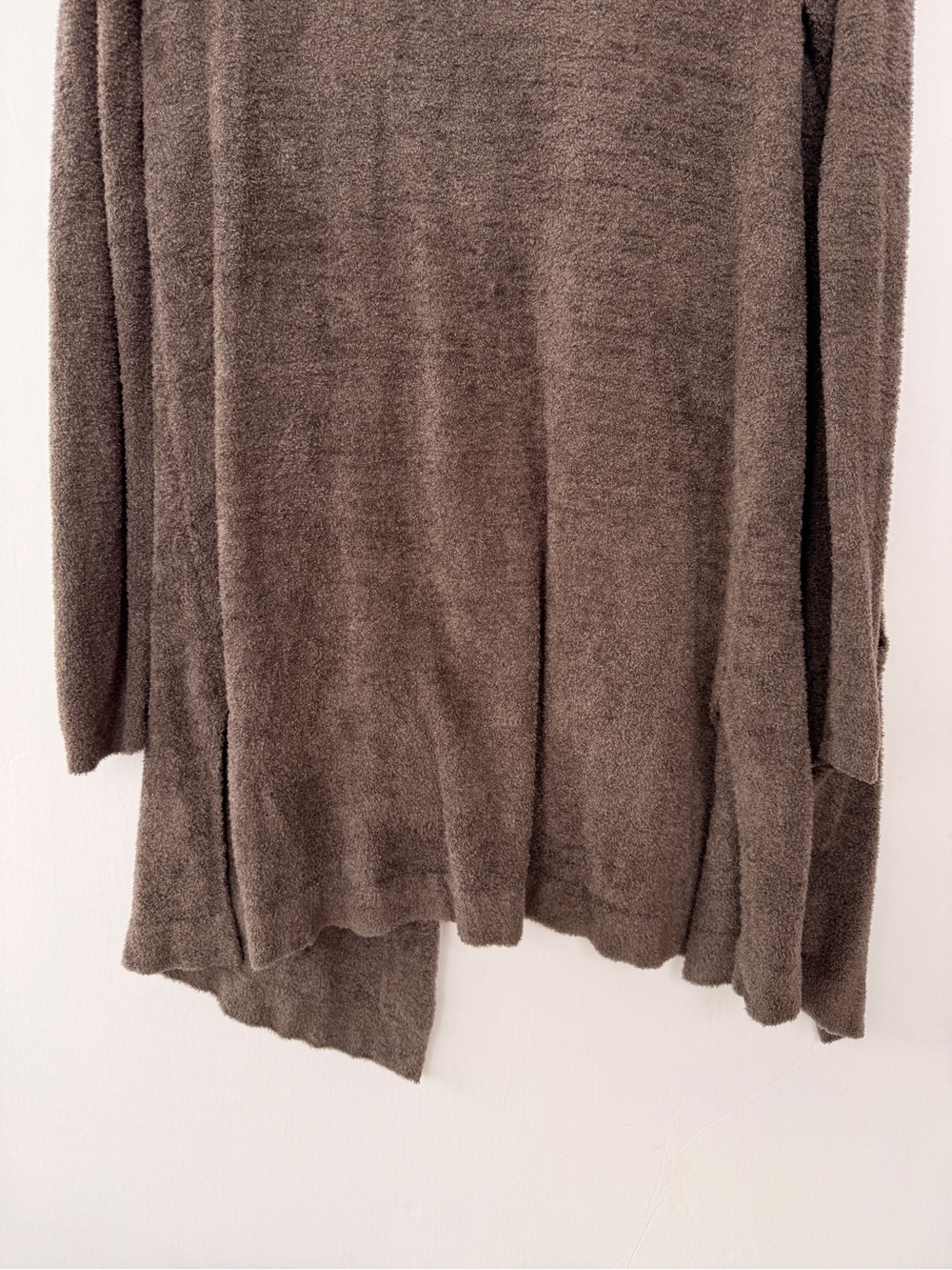 Barefoot Dreams Cozychic Lite Hooded Dark Brown Cardigan Medium - Picture 7 of 7